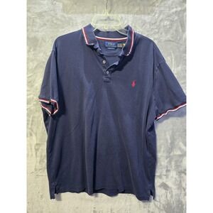 Ralph Lauren Polo Mens Shirt Blue XXL Custom Slim Fit Casual Red Pony